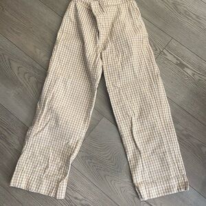a new day Women's Tan Checkered Cropped Pants